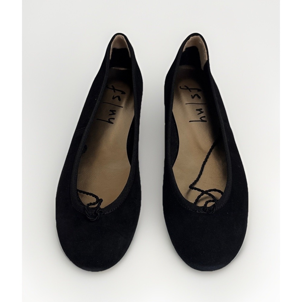 French Sole Madison Angelis Black Suede Ballet Flats Women's size 5.5US 35.5EU